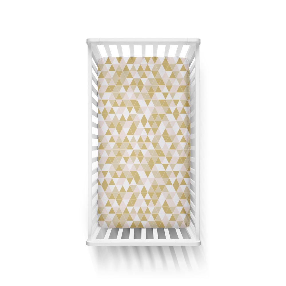 Golden Mosaic Tiles Bed Sheet